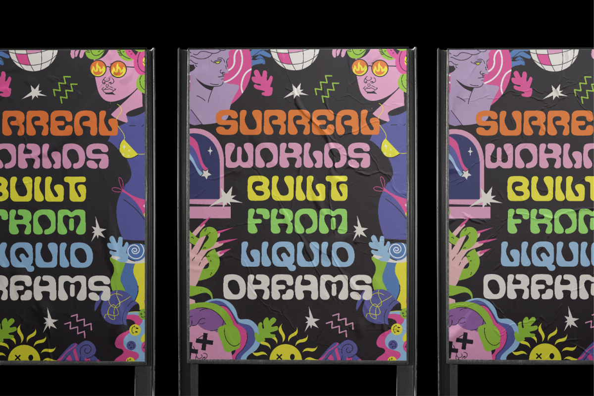 Surreal Culture Display Psychedelic, a Font by PutraCetol Studio (Photo 4 of 5)