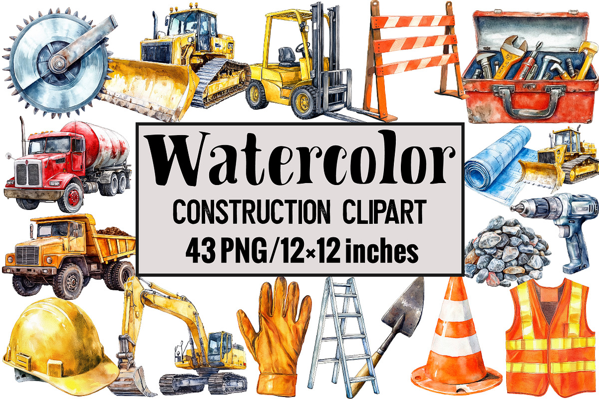 Construction Clipart, an Illustration by Design Market (Photo 1 of 3)