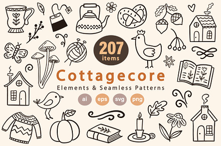 AUTUMN Cozy Clip Art and Patterns