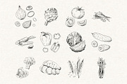 Vegetables. Sketches and patterns, an Object Graphic by Canatic (Thumbnail 2 of 8)