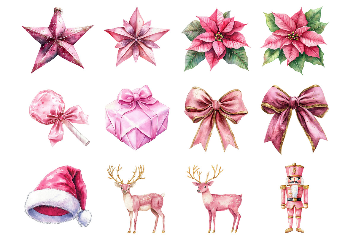 Vintage Pink Christmas, an Illustration by Design Market (Photo 3 of 4)