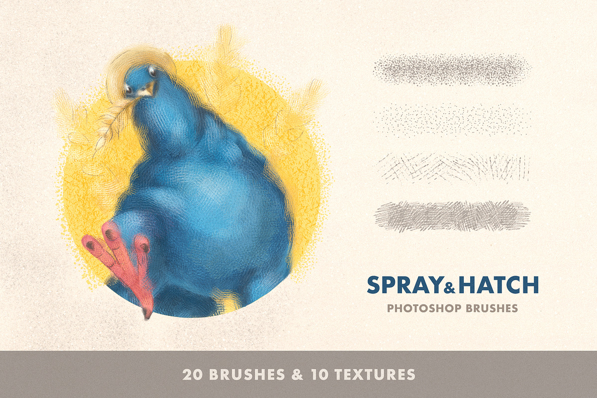 Spray & Hatch Photoshop Brushes, a Brush Add-On by Design Squad (Photo 1 of 5)