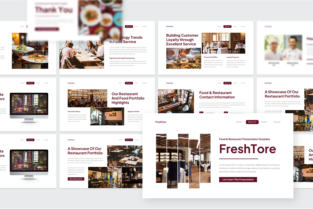 Food & Restaurant PowerPoint, a Presentation Template by SquidPixey (Photo 4 of 6)