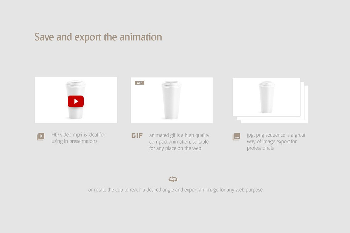 Coffee Cup Animated Mockups Bundle, a Cups & Container Mockup by rebrandy (Photo 12 of 20)