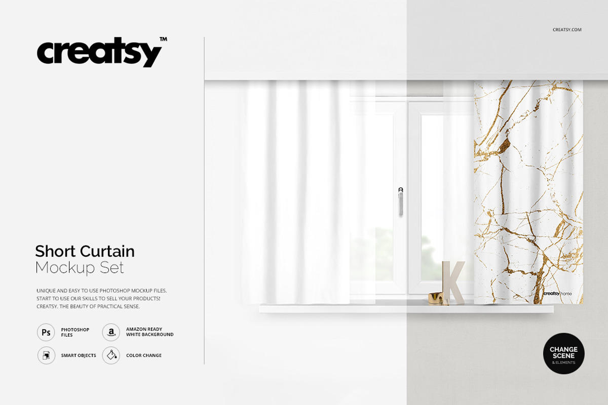 Short Curtain Mockup Set, a Product Mockup by Creatsy (Photo 1 of 5)