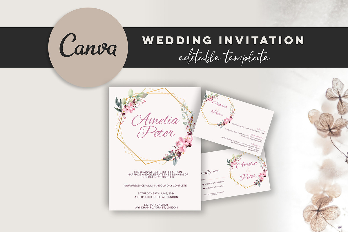 Modern Wedding Invitation, an Invitation Template by Design House (Photo 1 of 7)