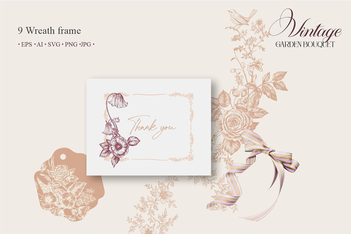 Vintage Garden Bouquet, a Pattern Graphic by Collection by VY (Photo 9 of 10)