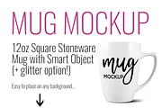 12oz Glitter White Stoneware Mug, a Product Mockup by SarahDesign (Thumbnail 4 of 5)