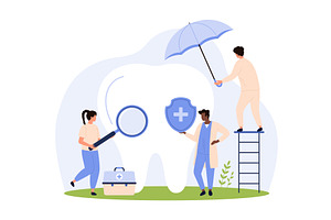 Dental insurance care design, an Object Illustration by Flashvector