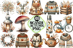 Scandi Autumn Clipart, an Illustration by Pixels.Craft
