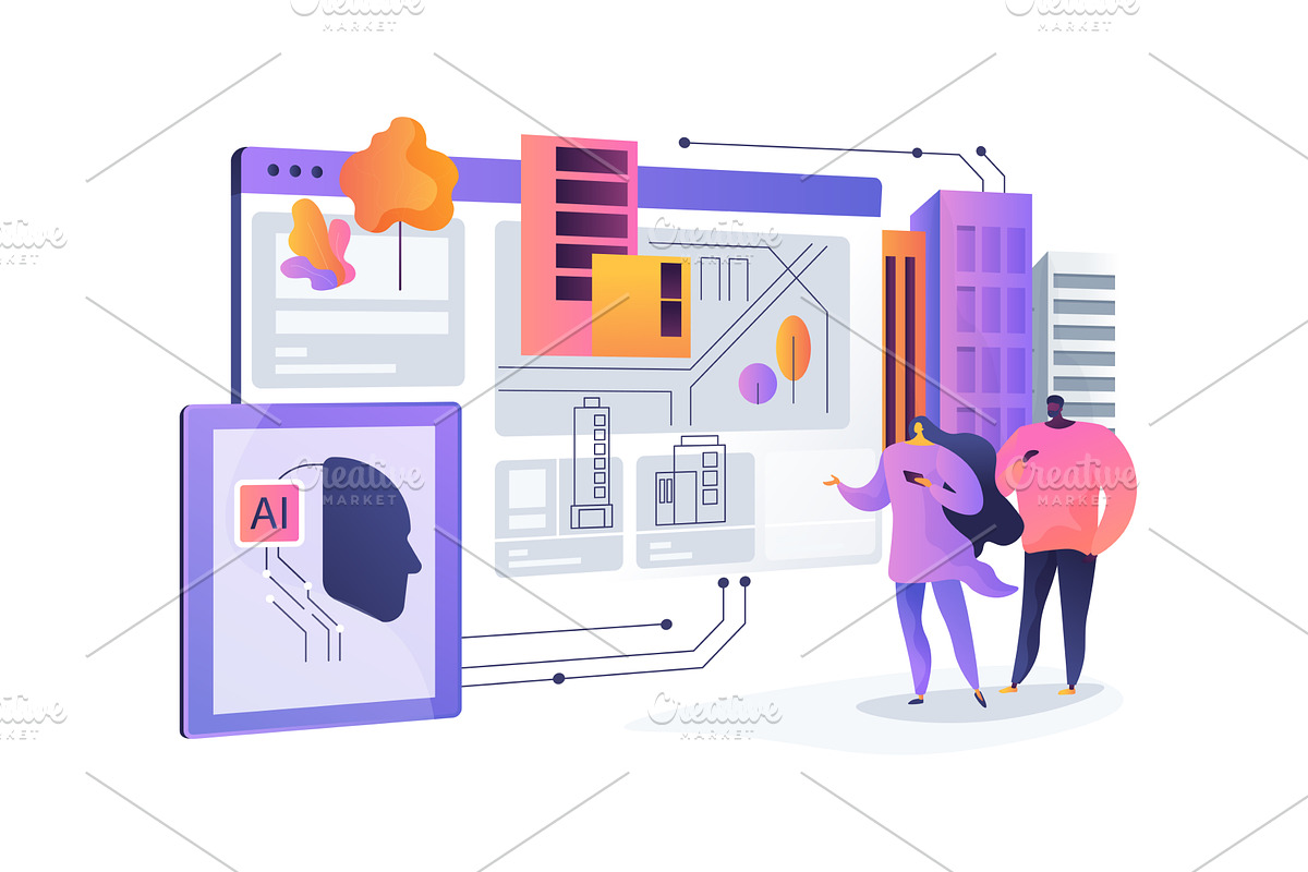 AI-Backed Urban Planning abstract, a Technology Illustration by Visual Generation