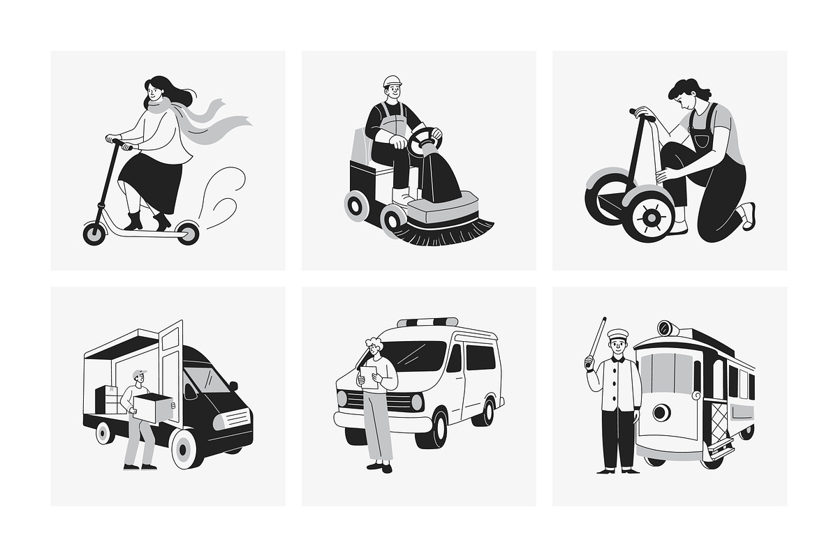 Vehicle Illustration Art Set, a Transportation Illustration by Vectors Market (Photo 5 of 9)