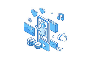 Blogger content maker. Young female, a Technology Illustration by Valerie Bodnar