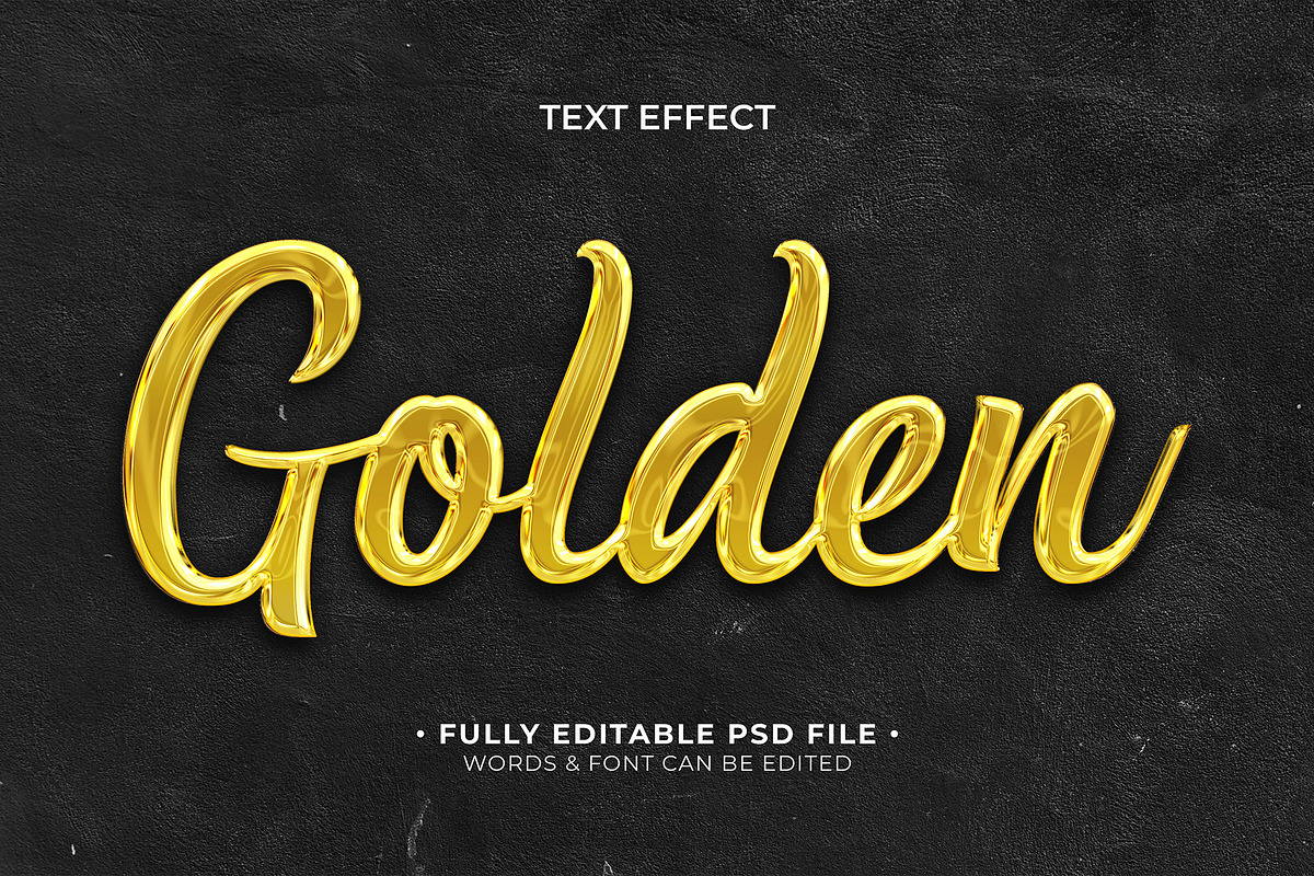 Golden Text Effect, a Brushes & More by Asofa Studio