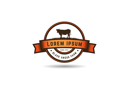 Black angus logo. Cow farm logo, a Branding & Logo Template by Distrologo