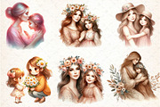 Mother's Day Clipart, Mum Daughter, an Illustration by DreamCafeArt (Thumbnail 3 of 6)