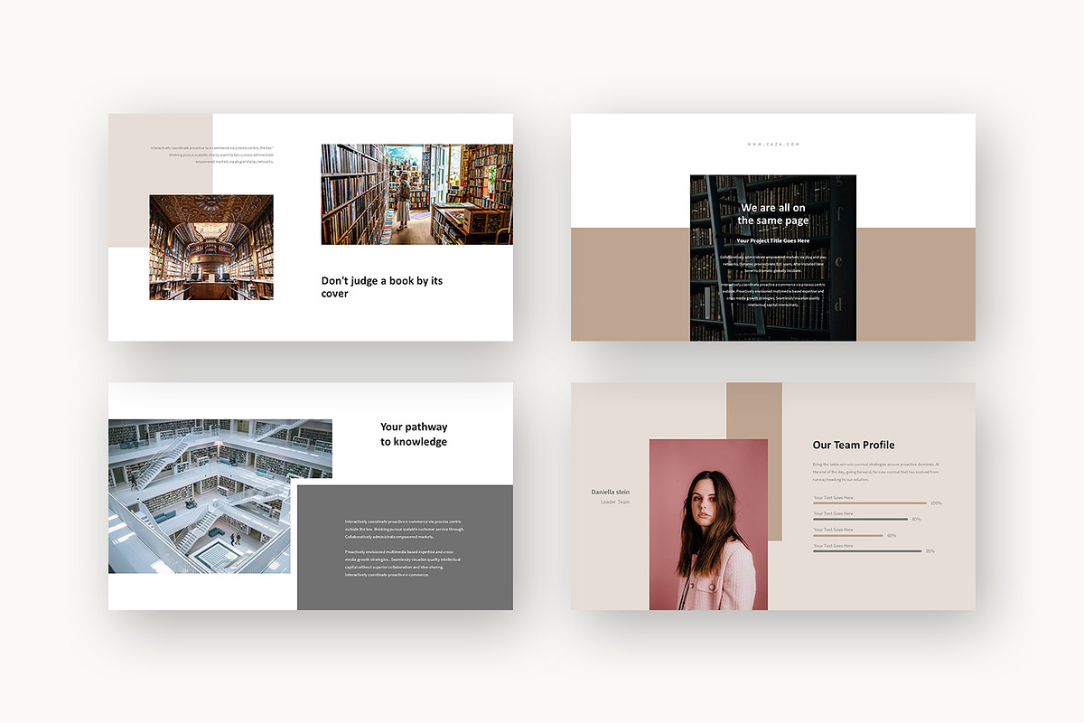Caza : Library Design Google Slides, a Presentation Template by Punkl Camp (Photo 4 of 16)