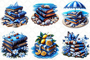 Watercolor Summer Books Stack, an Illustration by Black Bird Studio (Thumbnail 2 of 5)