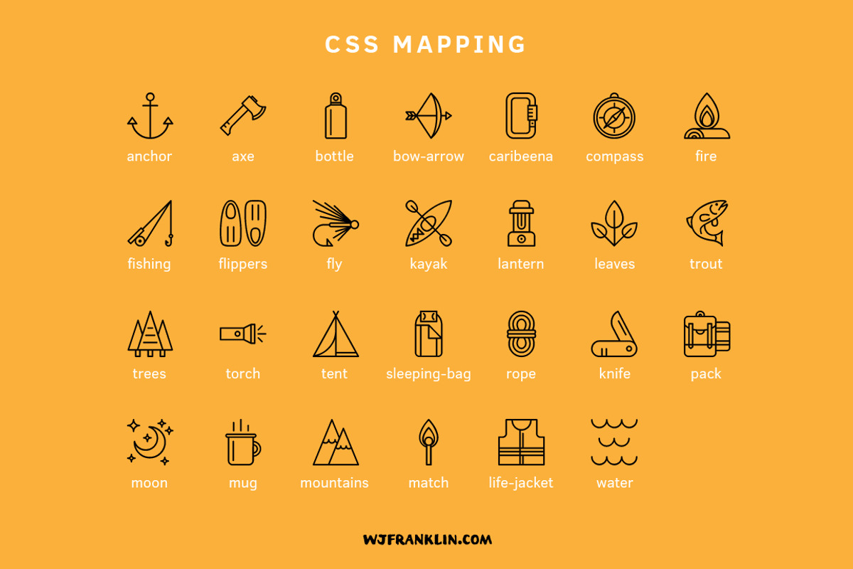 Outdoor Adventure Icon Font preview 4