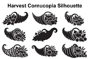 Autumn Cornucopia Silhouettes, an Object Graphic by Creativeshirt (Thumbnail 1 of 3)