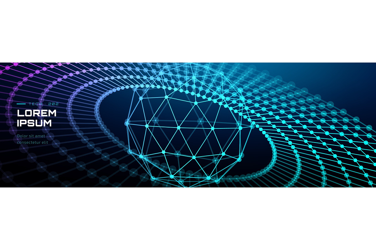 Particle background data with tech, a Technology Illustration by RDShop (Photo 3 of 3)