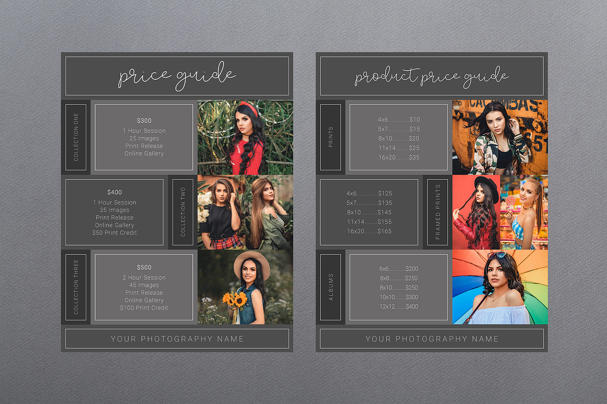 Photography Price Template PSD, a Magazine Template by Two Flamingos Shop