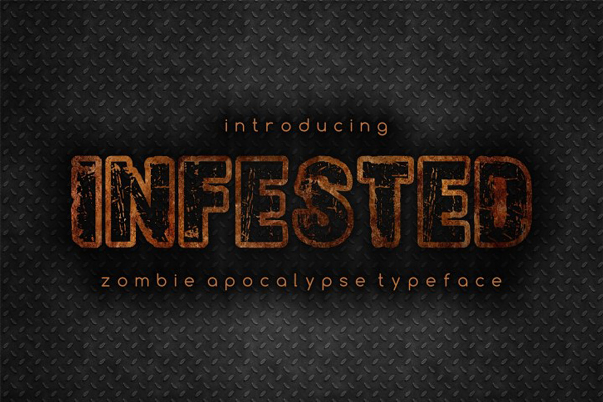 Infested - apocalyptic display font