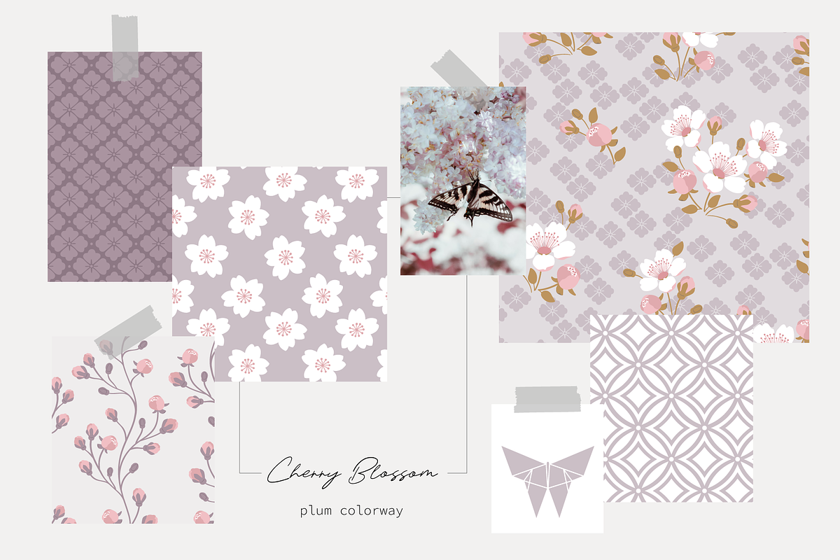 Cherry Blossom Vector Collection, a Pattern Graphic by glasshouse (Photo 5 of 7)
