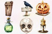 Vintage Halloween Décor Clipart, an Illustration by Dream Creation (Thumbnail 6 of 7)