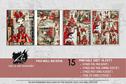 Shabby Xmas Mixed Media Scrappapers, a Decorative Illustration by Digital Art Mahdiseño (Thumbnail 6 of 10)