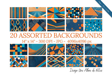 ORANGE & BLUE 20 BACKGROUND