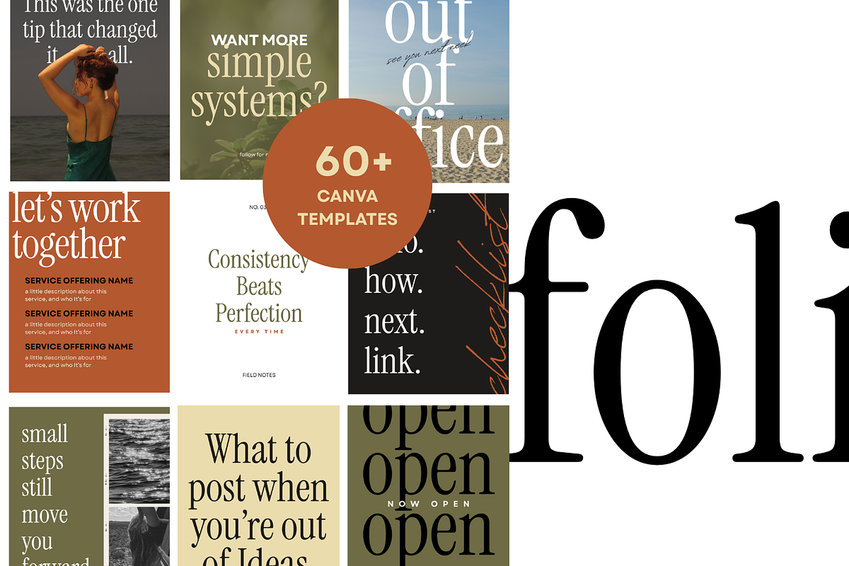 FOLIO | Canva Instagram Templates, a Social Media Template by Small Studio (Photo 1 of 6)