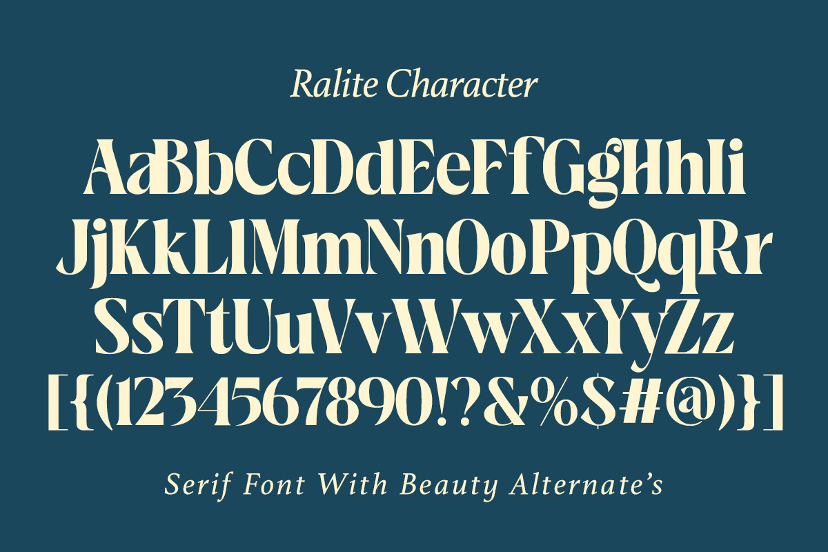 Ralite - Modern Serif Display Font, a Serif Font by Afkari Studio (Photo 9 of 12)