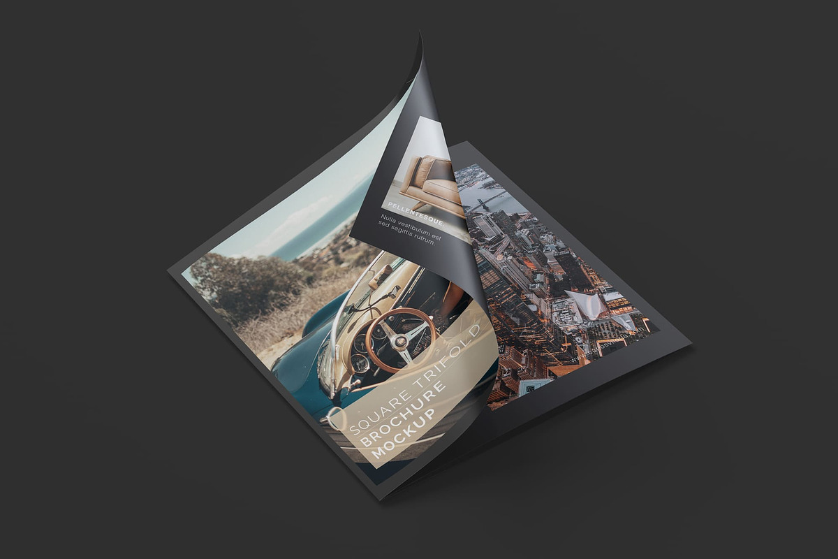 Square Trifold Brochure Mockups, a Print Template by Mockups by Carlos Viloria (Photo 14 of 23)