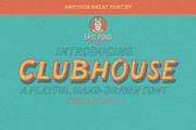 Clubhouse by Eric Pond Designs, a Handwritten Font by Eric Pond Designs (Thumbnail 1 of 3)