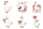 valentine-goose-clipart, an Illustration by CreationArt (Thumbnail 3 of 7)