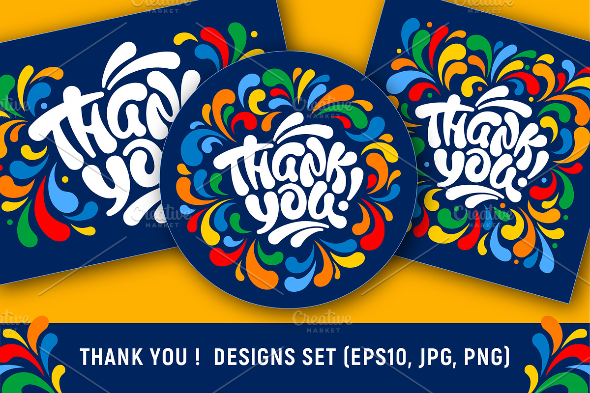 Thank you designs set, a Decorative Illustration by Vector beauty (Photo 1 of 8)