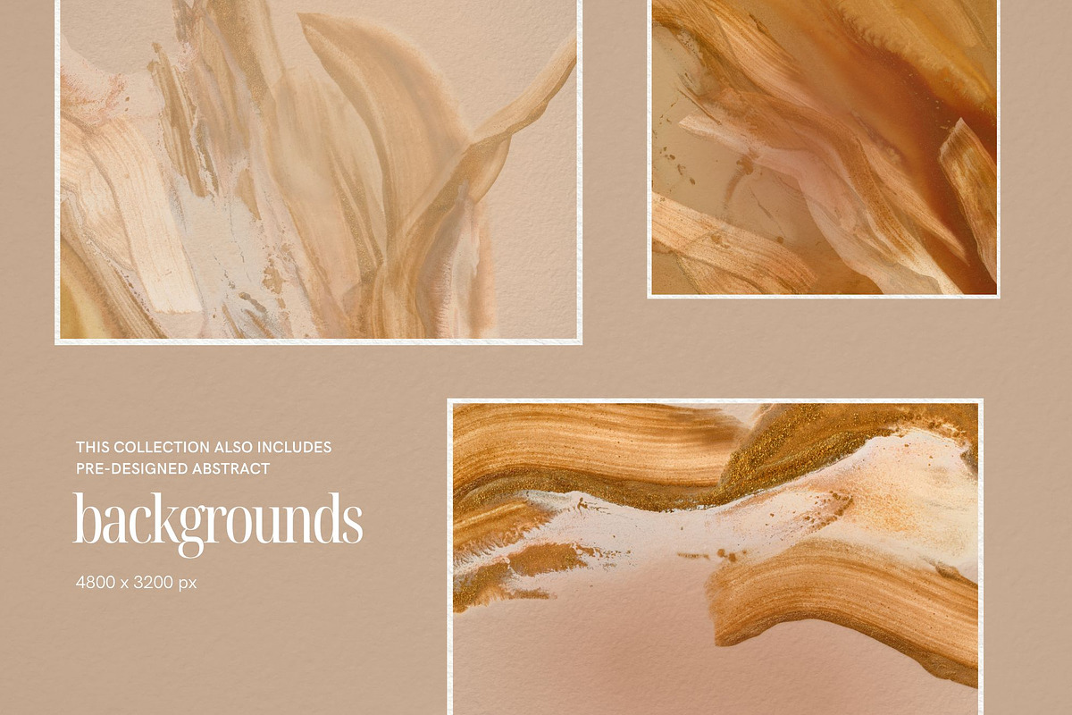 Cream Gold Hand Painted Textures, a Background Graphic by eclosque (Photo 4 of 32)