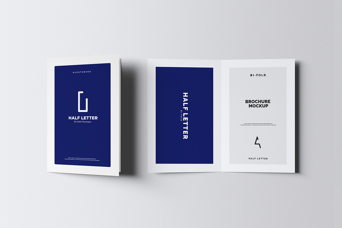 Half Letter Bi-Fold Brochure Mockup, a Print Template by AlkStudio (Photo 7 of 10)