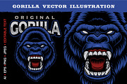 Gorilla Vector Illustration, an Animal Illustration by Harry Kasyanov (Thumbnail 1 of 4)