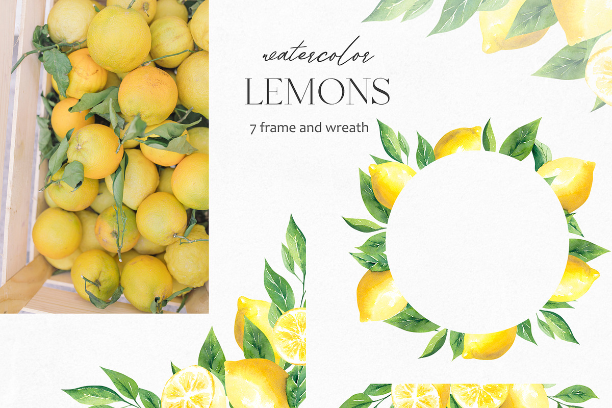 Watercolor Lemons Clipart, an Illustration by YuliyaArtGarden (Photo 3 of 6)