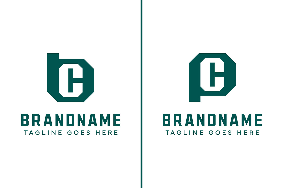 Letters BC and PC Monogram Logo Set, a Branding & Logo Template by Pray Art Design Studio