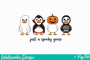 Just a Spooky Goose PNG, an Illustration by Watercolor design