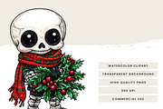 Funny Skeleton Christmas Clipart, a Seasonal Illustration by Design Scotch (Thumbnail 7 of 8)