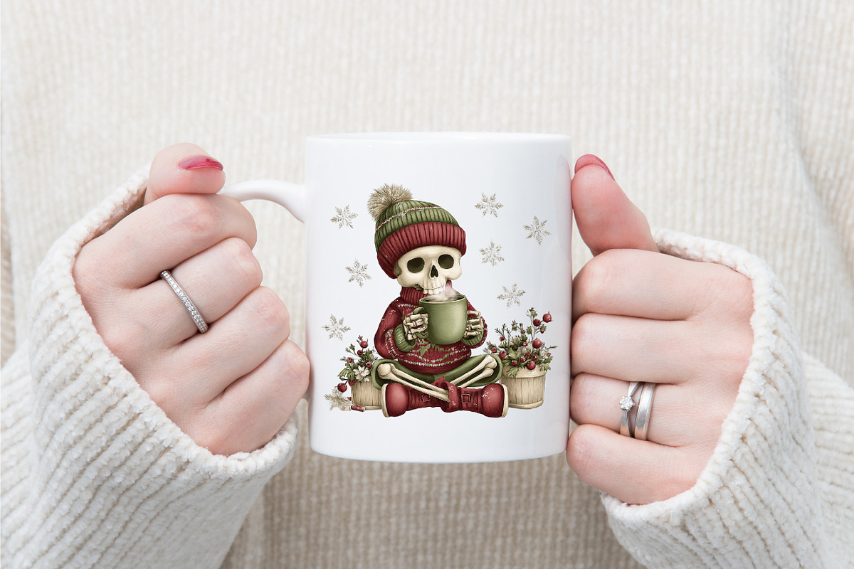 Christmas Funny Skeleton Clipart, an Illustration by designcity5 (Photo 5 of 5)