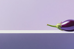 Minimalist Eggplant on a Purple Background, an Abstract Photo by Natalia Klenova's Shop