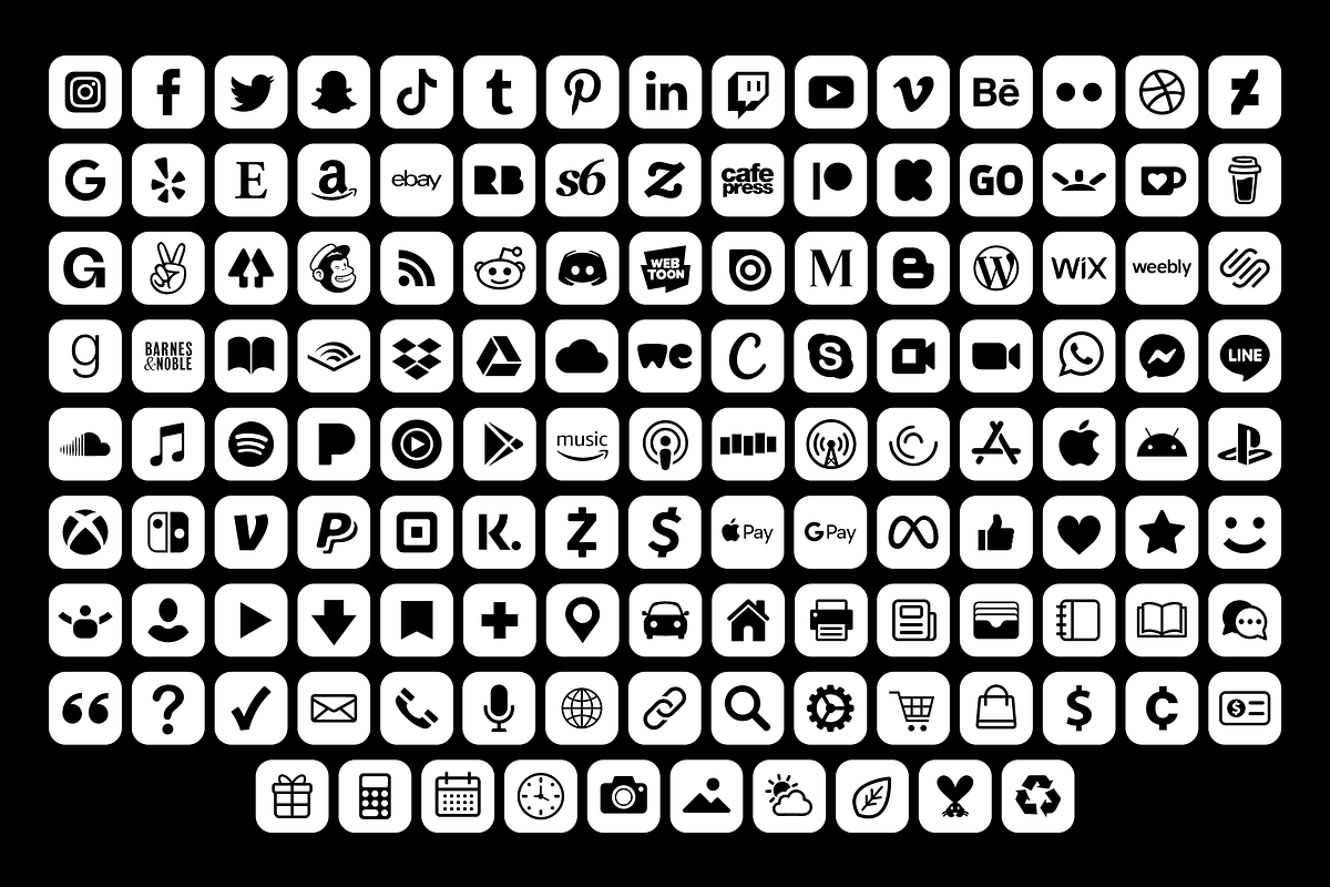 White Rounded Square Social Icons, an Icon by Running With Foxes