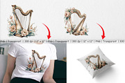 Antique Harp Clipart, a Graphic by Artnoy (Thumbnail 3 of 5)