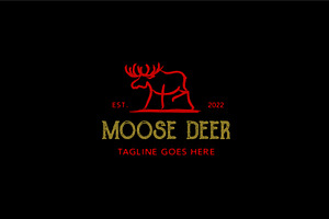 Moose Deer Dry Ink Brush Logo