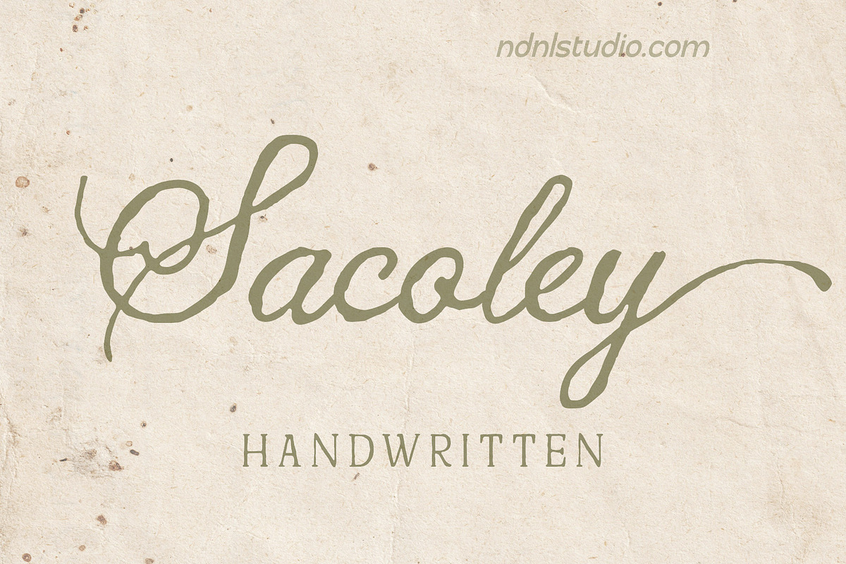 Sacoley - Script Font, a Script Font by NDNL Studio (Photo 1 of 10)